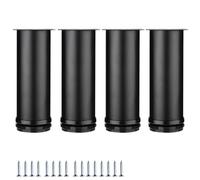 HDEYRSX 4 Pcs Patas para Muebles Altura Regulables,Pies Ajustables,Patas de Soporte para Mesas de Acero Inoxidable,para Sofá Armarios Cama Marco de Mesa Estantes,con Tornillos (30cm,Negro)