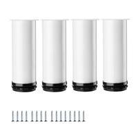 HDEYRSX 4 Pcs Patas para Muebles Altura Regulables,Pies Ajustables,Patas de Soporte para Mesas de Acero Inoxidable,para Sofá Armarios Cama Marco de Mesa Estantes,con Tornillos (18cm,Blanco)
