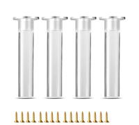 HDEYRSX 4 Pcs Patas para Muebles,Patas Ajustables para Mesa,Pies de Acrílico para Sofá,Piernas de Soporte para Armario Silla Escritorio Cocina Gabinete Estantes,con Tornillos (20cm,Transparente)