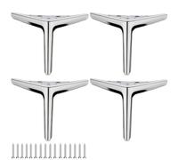 HDEYRSX 4 Pcs Patas Triangulares de Metal para Muebles,Patas para Mesas,Pies de Repuesto para Sofás,Armario,Gabinetes de TV,Cajones,Mesita de Noche, Sofás,Camas,con Tornillos (13cm,Plata)