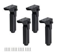 HDEYRSX 4 Pcs Pies de Mesa Plegables de Metal,Patas de Muebles Altura Regulables Piernas de Soporte para Laptop,Escritorio,Mesa de Café,Comedor,con Tornillos,Negro (70cm)