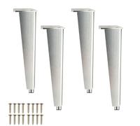HDEYRSX 4 Piezas Patas Ajustables para Mesa,Patas para Muebles Altura Regulables,Pies de Aleación Aluminio Piernas de Repuesto para Sofá,Silla,Estantes,Armarios,con Tornillos (27cm,Plateado)