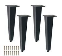 HDEYRSX 4 Piezas Patas Ajustables para Mesa,Patas para Muebles Altura Regulables,Pies de Aleación Aluminio Piernas de Repuesto para Sofá,Silla,Estantes,Armarios,con Tornillos (25cm,Negro)