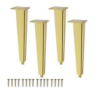 HDEYRSX 4 Piezas Patas Ajustables para Mesa,Patas para Muebles Altura Regulables,Pies de Aleación Aluminio Piernas de Repuesto para Sofá,Silla,Estantes,Armarios,con Tornillos (18cm,Dorado)