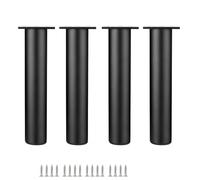 HDEYRSX 4 Piezas Patas de Aleación Aluminio para Muebles,Pies Ajustables para Armario,Patas de Soporte para Sofás Mesa Silla Escritorio Cocina Gabinete Cama,con Tornillos (30cm,Negro)