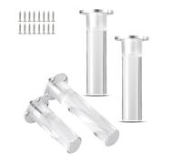 HDEYRSX 4 Piezas Patas de Muebles de Altura Ajustable,Patas para Mesas de Acrílico,Pies de Soporte para Mesa Sofá Armario Silla Escritorio Cómoda Marco de Mesa,con Tornillos (22cm,Transparente)
