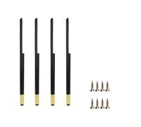 HDEYRSX 4 Piezas Patas para Mesas en Aluminio,Patas para Muebles,Pies de Gabinete Ajustables,Pies de Soporte de Metal para Sofás Armario Silla Escritorio Cocina,con Tornillos (20cm,Negro+Oro)