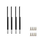 HDEYRSX 4 Piezas Patas para Mesas en Aluminio,Patas para Muebles,Pies de Gabinete Ajustables,Pies de Soporte de Metal para Sofás Armario Silla Escritorio Cocina,con Tornillos (18cm,Negro+Gris)