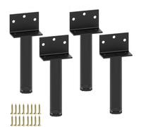 HDEYRSX 4 Piezas Patas para Muebles Altura Regulables,Patas de Mesa de Metal,Pies de Repuesto para Sofá,Cama,Gabinete,Escritorio,Encimera de Comedor,con Tornillos (20cm,Negro)