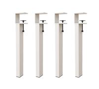 HDEYRSX 4 Piezas Patas para Muebles con Rueda Giratoria de 360 Grados,Patas de Abrazadera de Metal para Mesa,Piernas para Escritorio,Mesa de Trabajo,Diseño sin Perforaciones (45cm,Blanco)