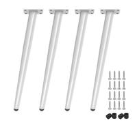 HDEYRSX 4 Piezas Patas para Muebles Cónicas,Pies de Sofá Inclinadas Piernas de Repuesto para Mesas,Cama,Estantería,TV Armario,Silla,Sillón,Tocador,con Tornillos (Blanco,70cm)