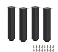 HDEYRSX 4 Piezas Patas para Muebles,Patas de Gabinete Ajustables,0-1Cm Altura Ajustable Pies para Mesas,Patas de Repuesto de Soporte,para Sofá,Armario,Cajones,con Tornillos (15cm,Negro)