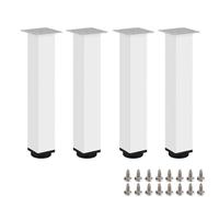 HDEYRSX 4 Piezas Patas para Muebles,Patas de Gabinete Ajustables,0-1Cm Altura Ajustable Pies para Mesas,Patas de Repuesto de Soporte,para Sofá,Armario,Cajones,con Tornillos (10cm,Blanco)