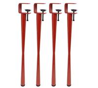 HDEYRSX 4X Patas de Mesa con Abrazadera Tipo F,Piernas de Supporte en Forma de F,Pies de Muebles para DIY Café,Escritorio,Mesas de Sala y Mesa de Comedor,Diseño Sin Perforaciones (Rojo,75cm)
