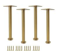 HDEYRSX 4X Patas para Muebles Altura Regulables,Patas de Soporte de Acero Inoxidable para Mesa,Pies Ajustables,per Armario,Gabinetes, Mesita de Noche,Sofás,Camas,con Tornillos (Oro,23cm)