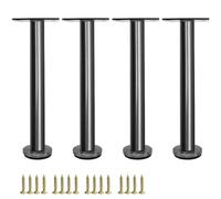 HDEYRSX 4X Patas para Muebles Altura Regulables,Patas de Soporte de Acero Inoxidable para Mesa,Pies Ajustables,per Armario,Gabinetes, Mesita de Noche,Sofás,Camas,con Tornillos (Negro-A,10cm)