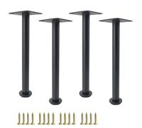 HDEYRSX 4X Patas para Muebles Altura Regulables,Patas de Soporte de Acero Inoxidable para Mesa,Pies Ajustables,per Armario,Gabinetes, Mesita de Noche,Sofás,Camas,con Tornillos (Negro,60cm)