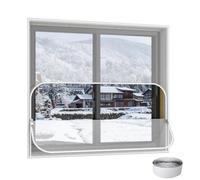 HDEYRSX Cubierta Aislamiento Térmico de Ventanas,Kit de Película Antiviento para Ventanas,Lámina de Protección contra el Frío,Esencial de Invierno,Incluye Cinta Adhesiva (130cm x 150cm)