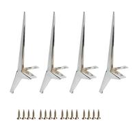 HDEYRSX Juego de 4 Patas de Metal para Muebles,Pies de Soporte para Mesa,Patas de Repuesto para Sofá,Gabinete,Aparador,Armario,Cama,Marco de Mesa,Estantes,con Tornillos (15cm,Plateado)