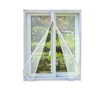 HDEYRSX Mosquitera para Ventana Autoadhesiva Blanca Red Anti-Insectos con Cremallera,Protección contra Mosquitos y Moscas,Malla Transpirable,Sin Taladrar,Personalizable (160cm x 100cm)