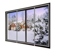 HDEYRSX Película Aislante Antiviento para Ventanas,Cubierta Transparente para el Aislamiento Térmico Anti Frío Reutilizable DIY esencial de invierno,Incluye Cinta Autoadhesiva (170cm x 160cm,Gris)