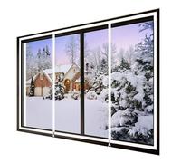 HDEYRSX Película Aislante Antiviento para Ventanas,Cubierta Transparente para el Aislamiento Térmico Anti Frío Reutilizable DIY esencial de invierno,Incluye Cinta Autoadhesiva (180cm x 150cm,Blanco)