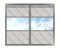 HDEYRSX Película Aislante para Ventana,Protección contra el frío,Cubierta Antiviento Impermeable,Ideal para Habitaciones Con Aire Acondicionado y Calefacción,No Perforación (200cm x 150cm,Gris)