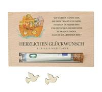 HDFHDF 1 pieza bautizo regalos niños deseos arca regalo dinero tarjeta tubo de prueba botella de ensayo madera bautizo tarjeta dinero vale regalo significativo