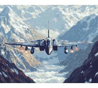 Hdfvlfdsa Kit Punto De Cruz Avión De Combate Retro 40X50Cm Regalo Creativo Manualidades Creatividad Adultos Decoracion Pared Bordar Kit Principiantes