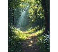 Hdfvlfdsa Kit Punto De Cruz Con Hilos Y Tela Impresa Paisaje Forestal 40X50Cm Cuadros En Cross Stitch Embroidery Bordar Punto De Cruz Kit Bordado Completo Esquemas Para Principiantes Patrones Contado