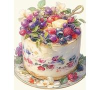 Hdfvlfdsa Kit Punto De Cruz Con Hilos Y Tela Impresa Pastel De Frutas 30x40cm Cuadros En Cross Stitch Embroidery Bordar Punto De Cruz Kit Bordado Completo Esquemas Para Principiantes Patrones Contado