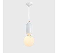 HDFXNCXFC Bola de Vidrio Blanco lácteo Moderno lámpara de Vidrio suspendida lámpara de Metal lámpara led Techo Semi-reciso lámpara Colgante Kit de luminaria de luminaire iluminación de la Isla