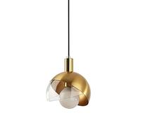 HDFXNCXFC Mini Metal Colgante Lámpara de Metal de Metal Dorado lámpara de Techo pequeño lámpara Colgante de Vidrio de 1 Linda Altura de lámina de lámina de luminaria Ajustable Estudio de luminaria