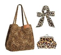 HDGSAFD 1 Bolso Con Estampado De Leopardo, 1 Correa Decorativa Y 1 Compartimento Para Monedas, Bolso De Hombro Retro, Bolso De Hombro Duradero De Gran Capacidad, Bolso De Hombro