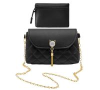HDGSAFD 1 Bolso Negro Para Mujer, 1 Bolso Pequeño, Bolso De Mano Para Mujer, Bolso Cruzado Con Cadena, Bolso De Hombro Con Hebilla Magnética De Gato, Bolso De Fecha