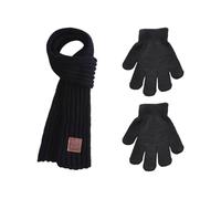 HDGSAFD 1 Bufanda Para Niños Y 1 Par De Guantes Abrigados, Bufanda Abrigada Para Niños, Bufanda De Punto Suave, Guantes De Punto, Guantes De Invierno