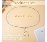 HDGSAFD 1 Cadena De Cintura Y 1 Cadena De Dedo, Cadena Plateada con Brillo De Diamantes, Accesorios De Cintura con Borlas De Moda Sexy, Adecuados para El Uso Diario, Vestido De Noche A Juego.