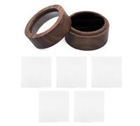 HDGSAFD 1 caja para anillos y 5 paños de pulido, con ventana transparente, caja de anillos de madera, accesorios de boda, caja de almacenamiento de joyas