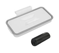 HDGSAFD 1 colgador de basura blanco con tapa y 60 bolsas de basura negras, cubo de basura colgante, soporte plegable para bolsas de basura, accesorios de cocina, cubo de basura portátil