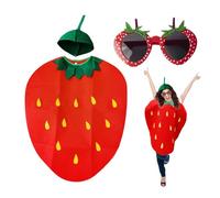 HDGSAFD 1 Conjunto De Trajes De Fresa Y 1 Par De Vasos, Disfraces De Rendimiento, Disfraces Creativos De Disfraces, Accesorios De Juegos De Roles, Disfraces De La Fiesta.