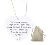 HDGSAFD 1-Decoración del hogar en forma de corazón con 1 bolsa de almacenamiento, regalo de recuerdo de cerámica, colgante en forma de corazón, regalo de recuerdo para mujeres (blanco)