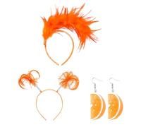 HDGSAFD 1 Diadema De Plumas, 1 Peluca Y 1 Par De Aretes, Accesorios De Rendimiento, Accesorios para Disfraces De Fiesta, Accesorios De Moda Y Personalizados.