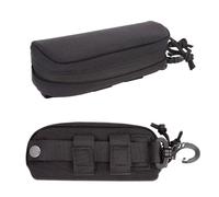 HDGSAFD 1 funda negra para gafas, funda para gafas con mosquetón, funda protectora para gafas, bolsa de almacenamiento portátil, funda rígida para gafas de sol, funda para gafas de miopía, Negro , 18