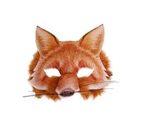 HDGSAFD 1 máscara de zorro, máscara de animal, máscara de piel para adultos, máscara realista, accesorio de disfraz de animal, accesorio de juego de rol para fiesta, banquete o baile (naranja)