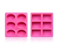 HDGSAFD 1 Molde Cuadrado De 6 Piezas Y 1 Molde Ovalado De 6 Piezas, Molde De Jabón, Molde De Silicona Estampado, Molde para Pastel