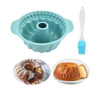 HDGSAFD 1 molde para tartas con rosca, 1 pincel de aceite, molde de silicona acanalado, molde redondo con asa, herramientas para hacer pan, molde redondo para tartas