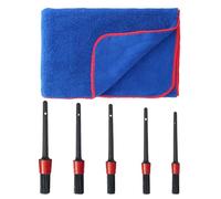 HDGSAFD 1 paño de secado de coche, 5 piezas cepillo de lavado de coche, paño de microfibra, paño de secado de coche, toalla de belleza para coche