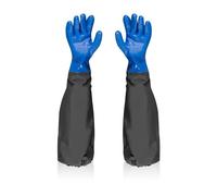 HDGSAFD 1 par de guantes largos de goma, guantes de jardinería impermeables, guantes de limpieza, guantes antideslizantes mate, guantes de goma gruesa, guantes reutilizables (azul)