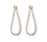 HDGSAFD 1 Par De Hebillas Trenzadas De Cortina Retorcida, Hebillas De Cortina De Cuerda De Algodón Blanco, Hebillas De Cortinas Magnéticas Simples, Accesorios para Fijar Cortinas.