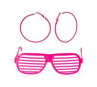 HDGSAFD 1 Par De Pendientes De Aro Y 1 Par De Gafas, Pendientes De Metal Vintage, Pendientes De Decoración para Fiestas, Accesorios De Ropa